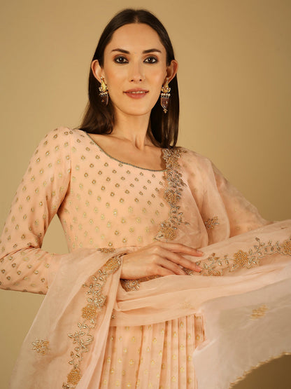 Reah-Anarkali Dress - Peach pink