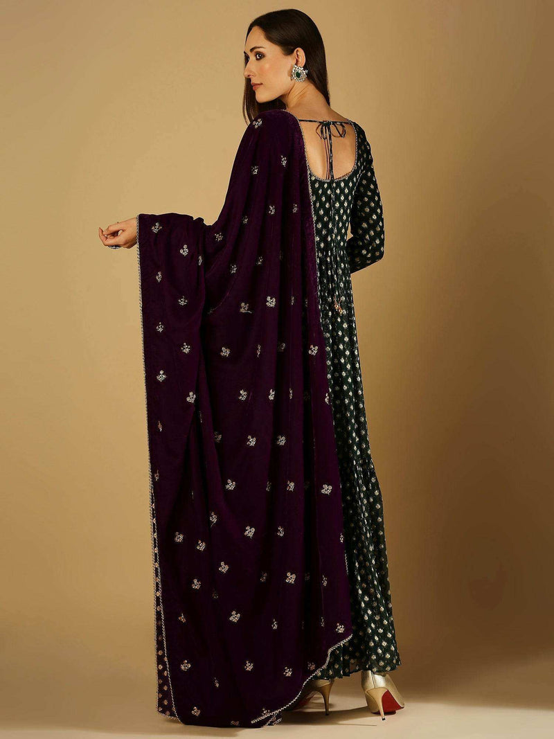Reah Anarkali with Velvet Dupatta