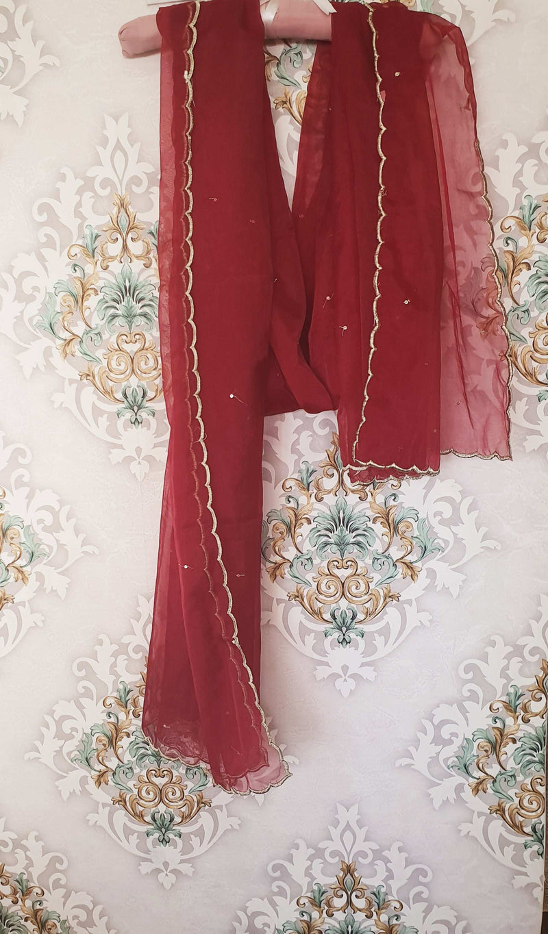 Abhidya Gold & Maroon Dupatta