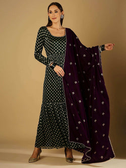 Reah Anarkali with Velvet Dupatta