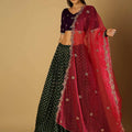 Voilet blouse- Green lehanga