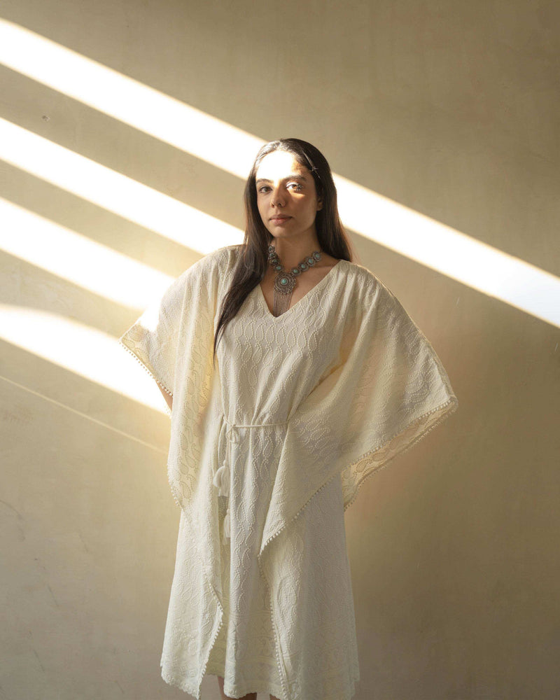 ADA- CHIKANKARI KAFTAN DRESS