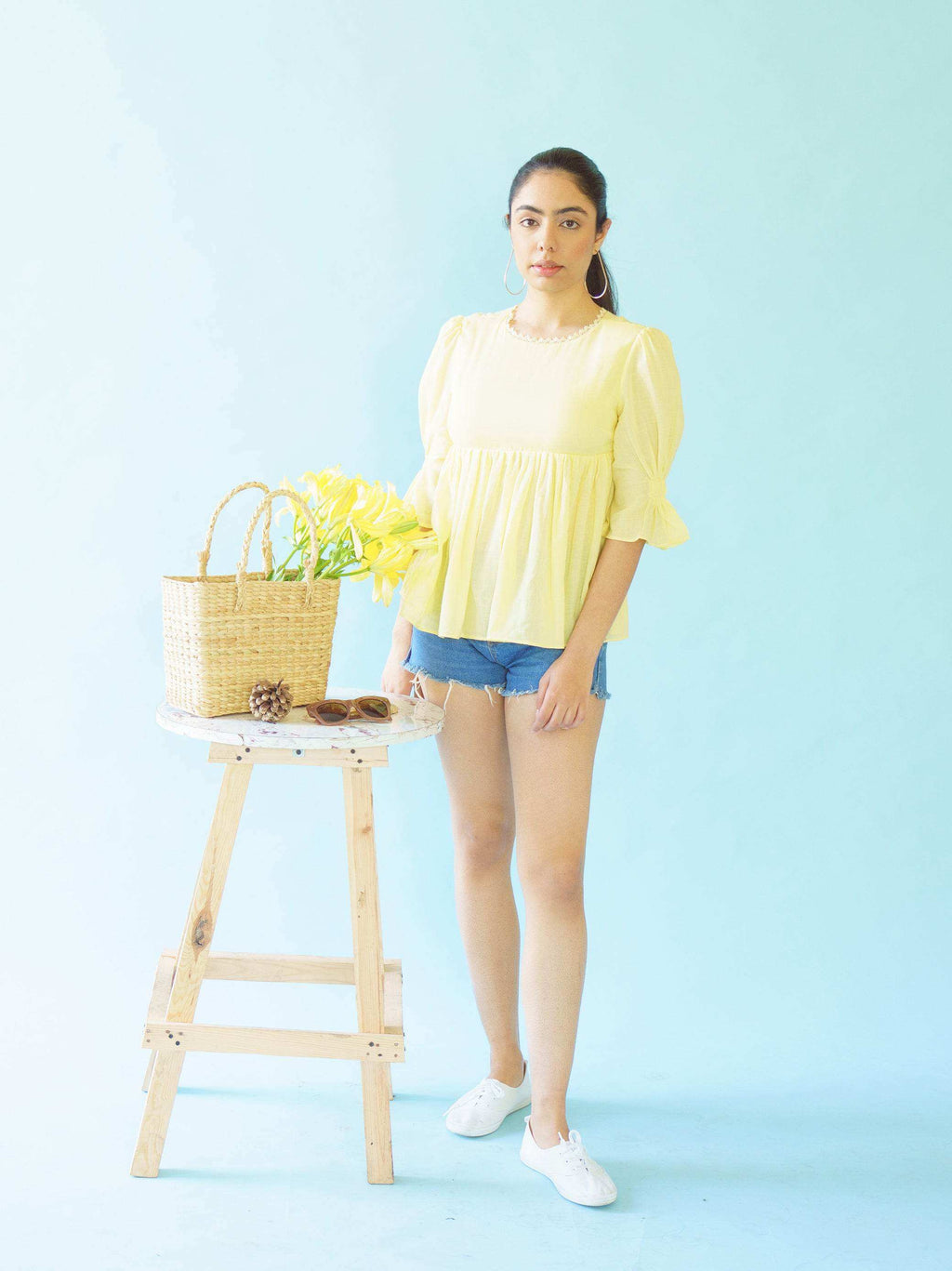 SERENA - TOP - Buttercup yellow - Monk & Mei