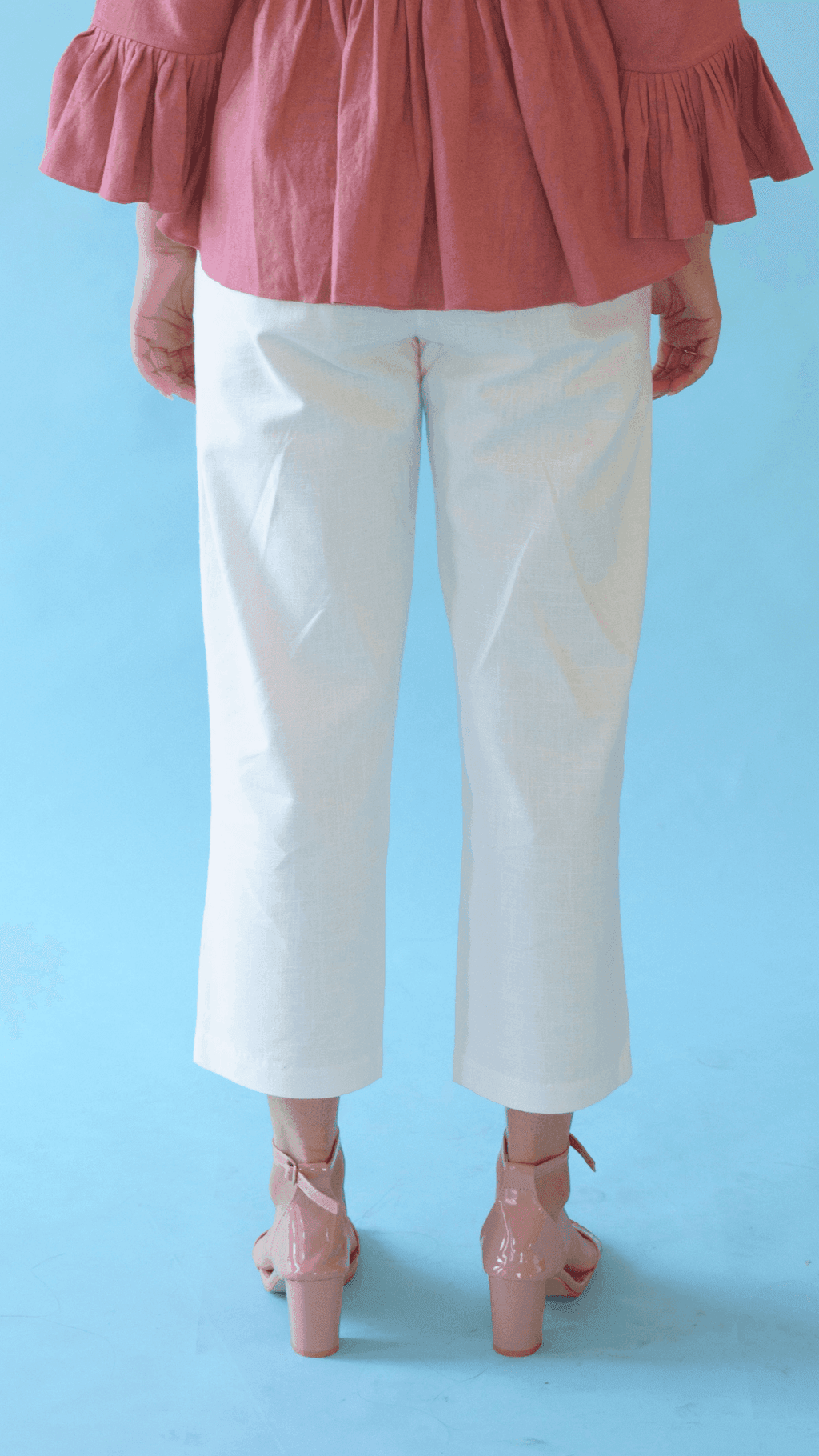 White Cotton PANTS - Monk & Mei