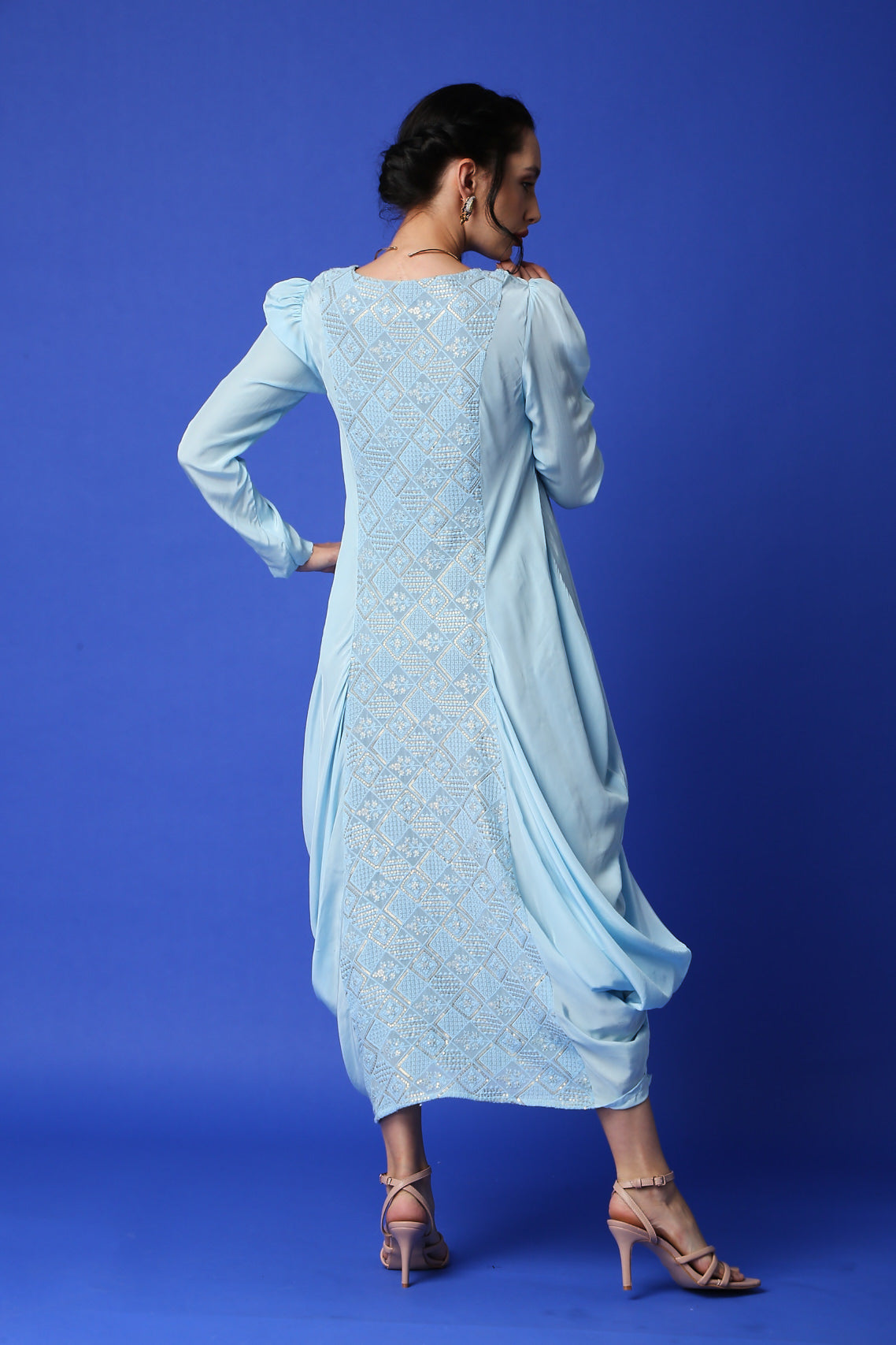 Fatima Chikankari Cowl Dress