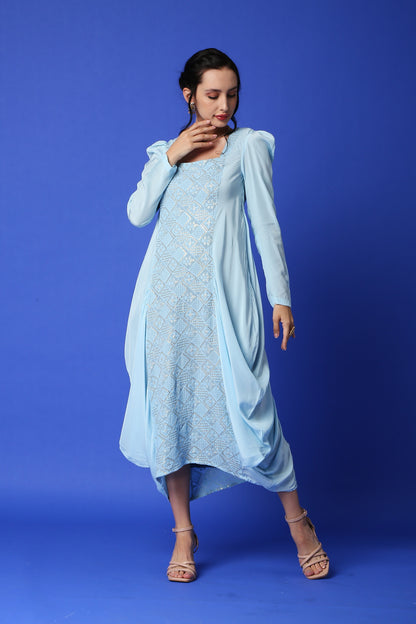 Fatima Chikankari Cowl Dress