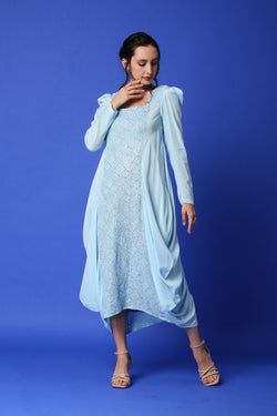 Fatima Chikankari Cowl Dress