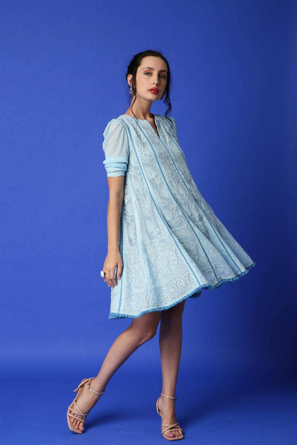 Rukhsar Chikankari Anarkali Kurta/ Dress - Monk & Mei