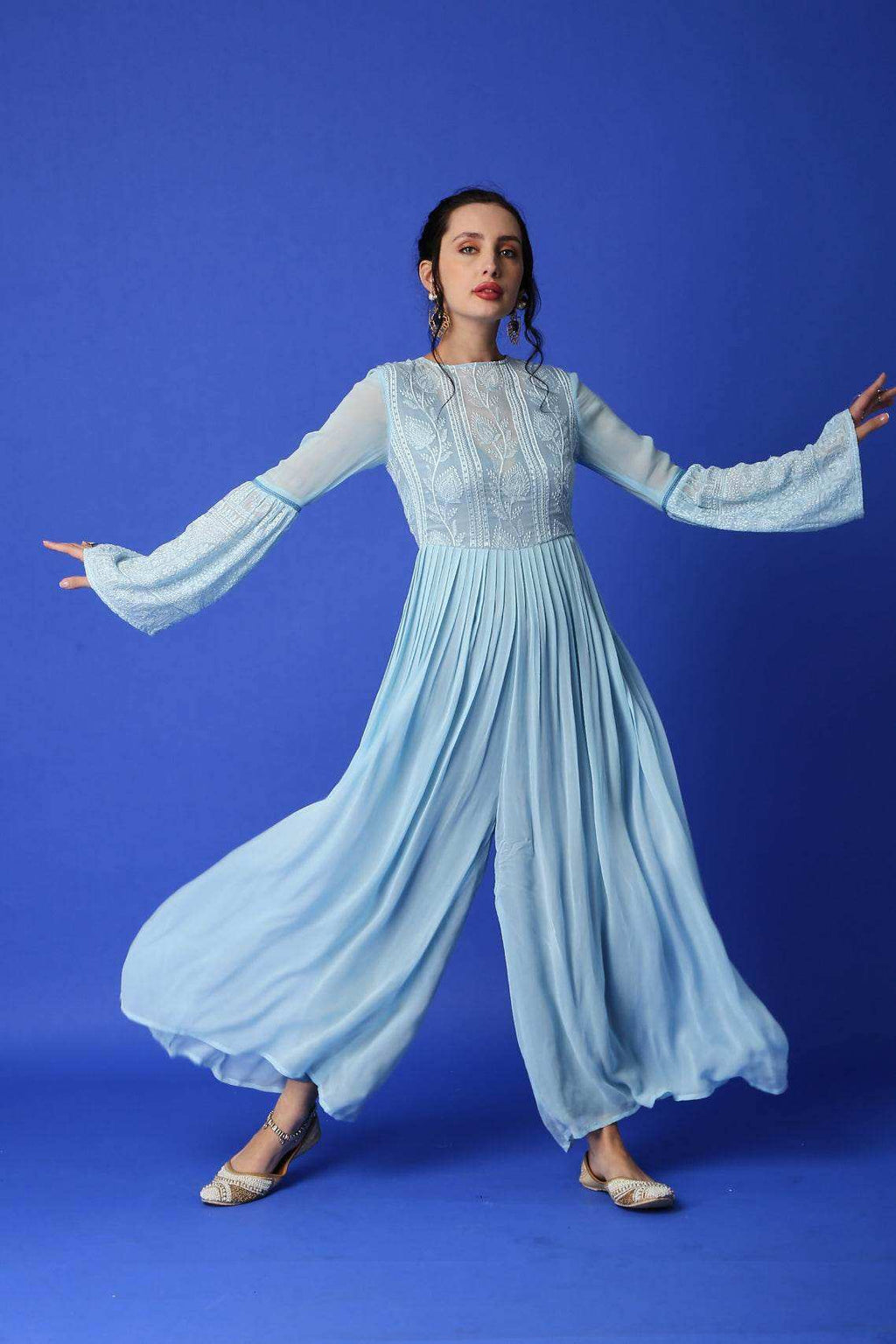 Salma Chikankari Jumpsuit - Monk & Mei