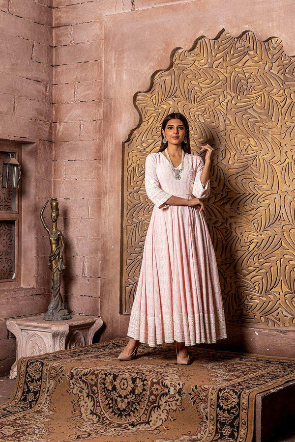 Falak Pink Embroidered Dress