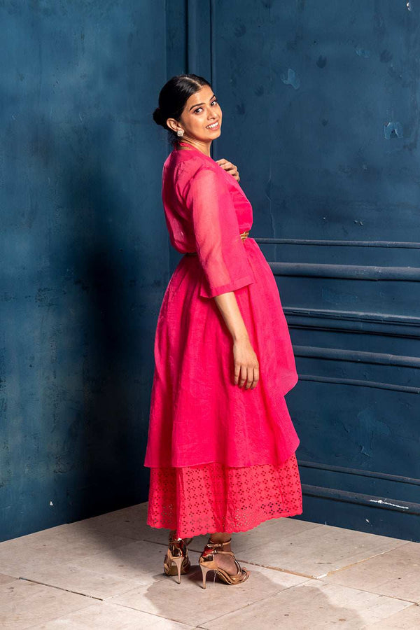 Riyaaz- Sheer Shrug with a halter neck dress