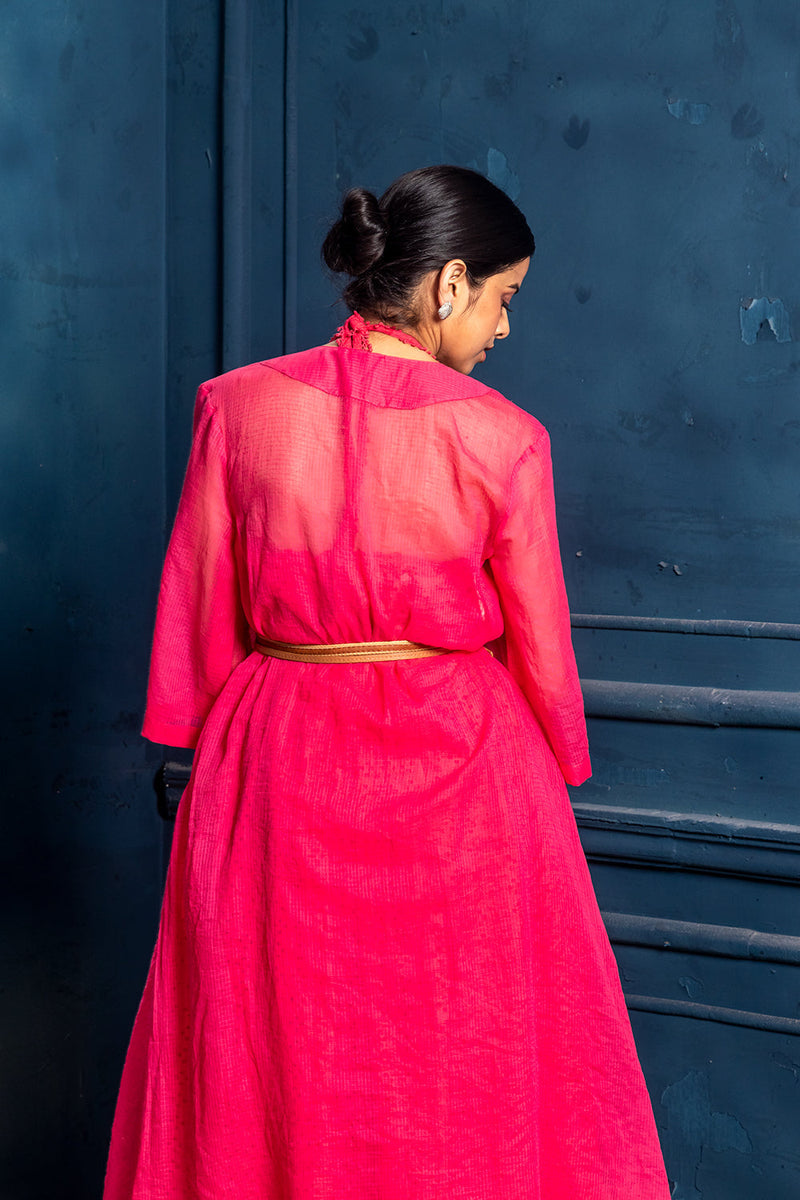 Riyaaz- Sheer Shrug with a halter neck dress
