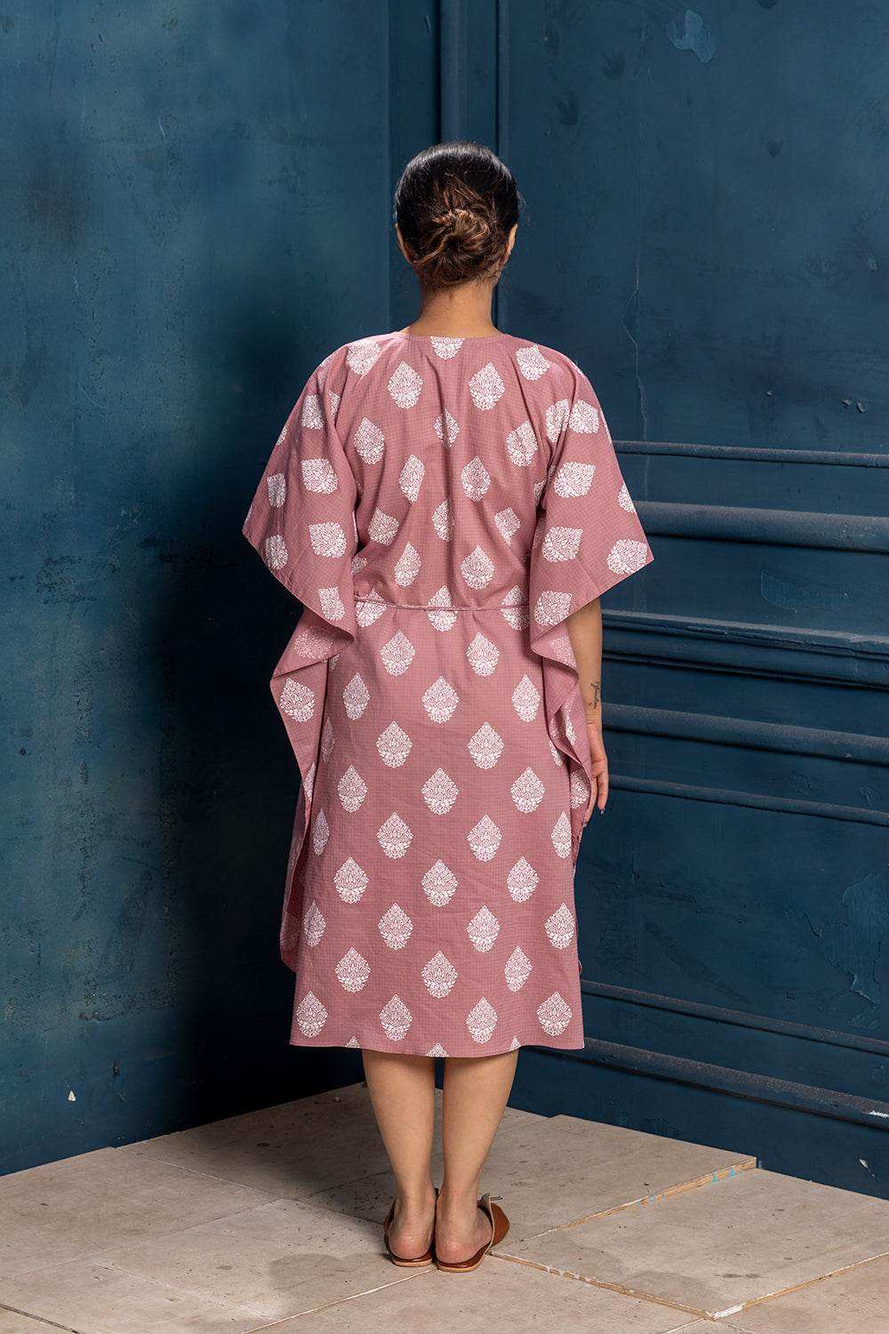 Roop- Mulmul kaftan dress - Monk & Mei