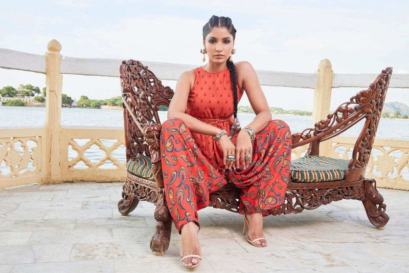 Paheli Top & Dhoti with Embroidered Belt