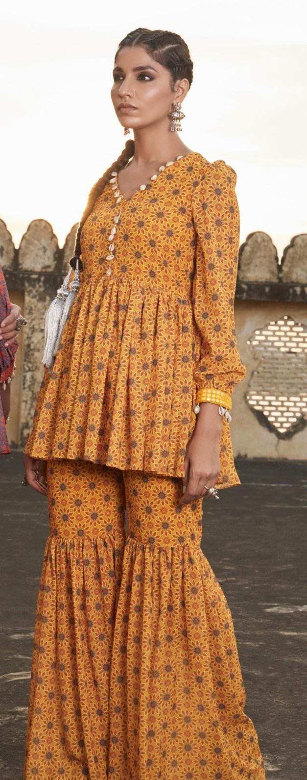 Deewani Peplum Top & Sharara Set