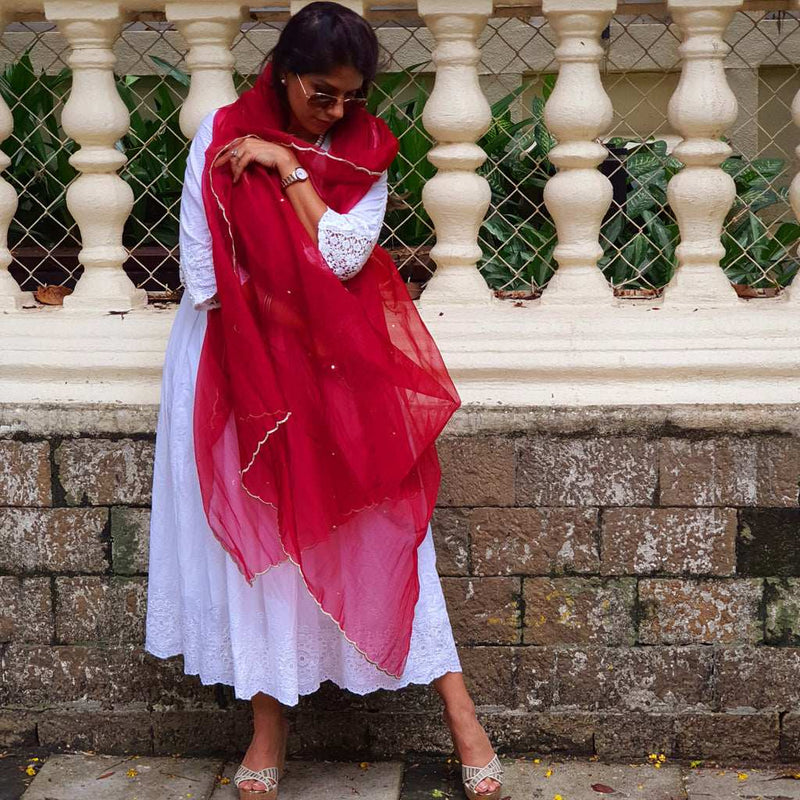 Abhidya Gold & Maroon Dupatta