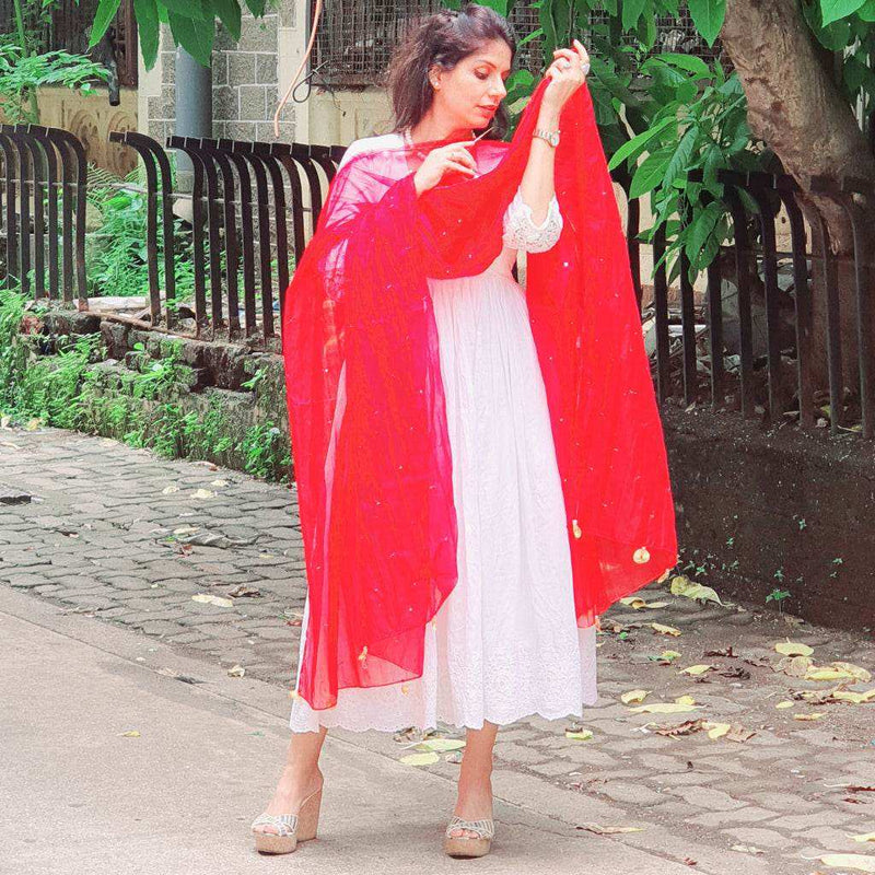 Rati Red Gold Dupatta