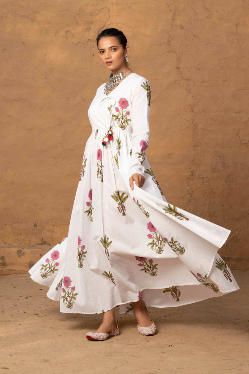 Saawni Angrakha - White