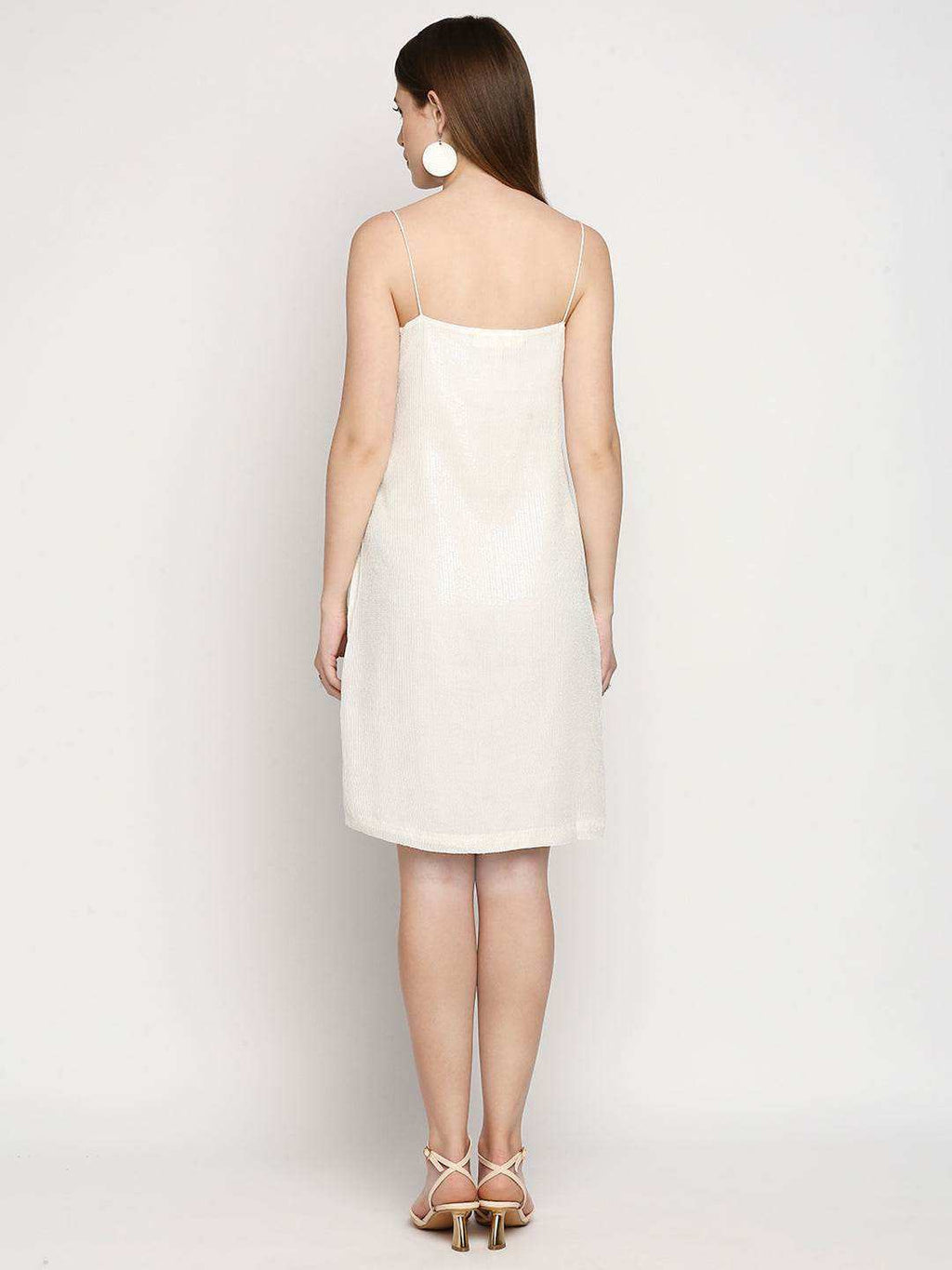Arzu-Sequin Dress - White - Monk & Mei