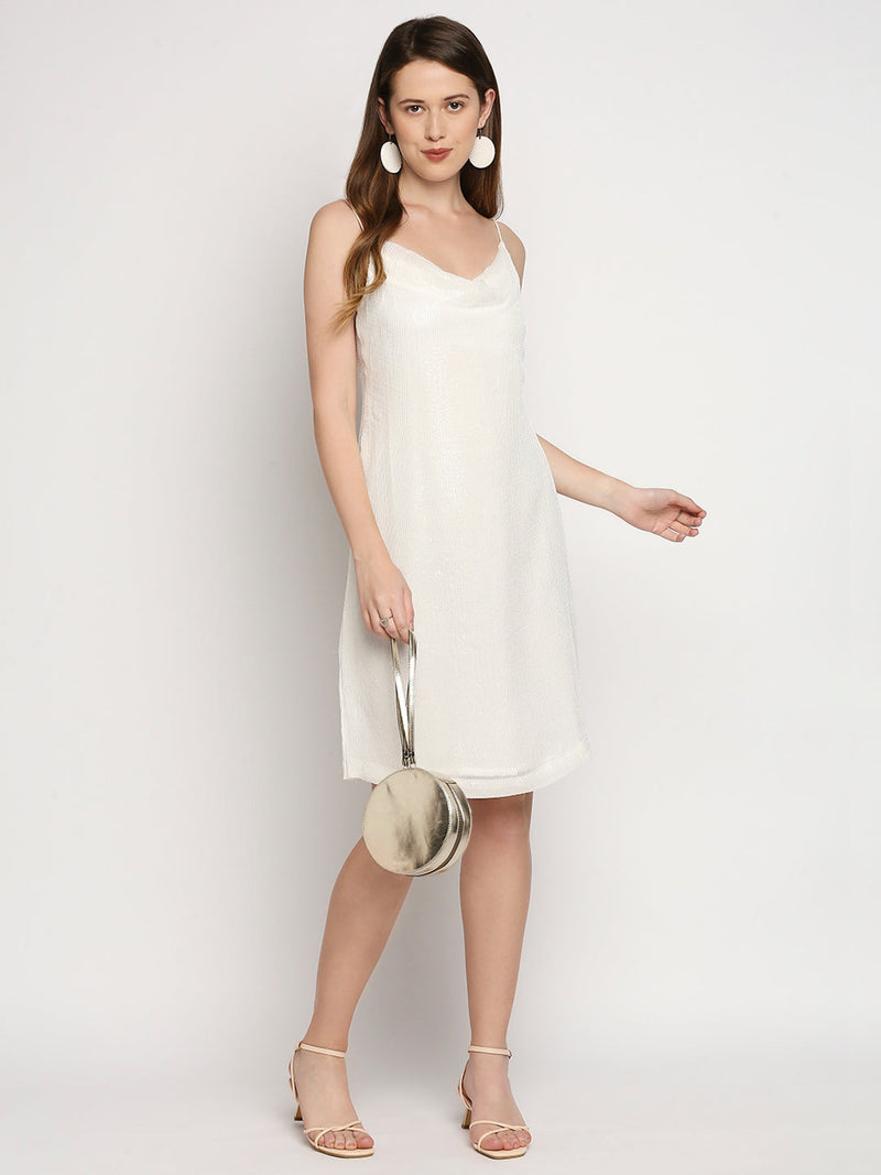 Arzu-Sequin Dress - White