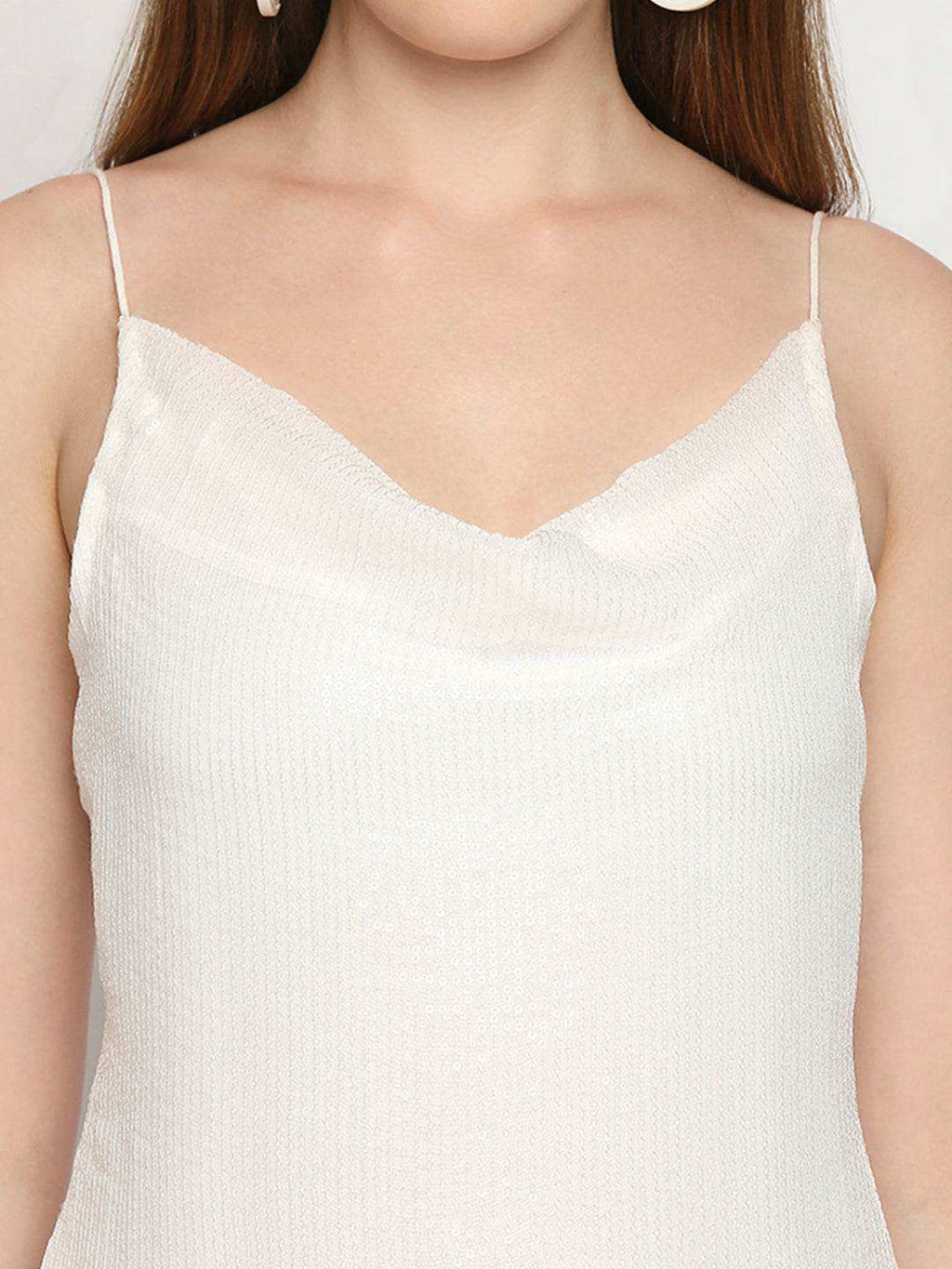 Arzu-Sequin Dress - White - Monk & Mei