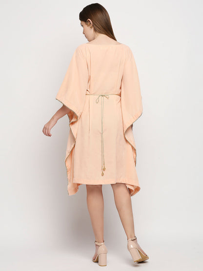 Nuuh Kaftan with Belt - Peach pink