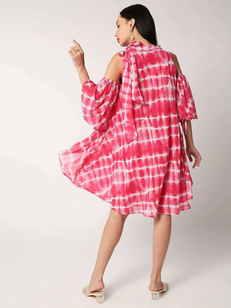 Nefertiti flared dress - Pink