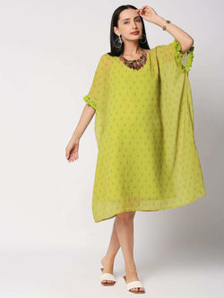Edris knee length kaftan - Green