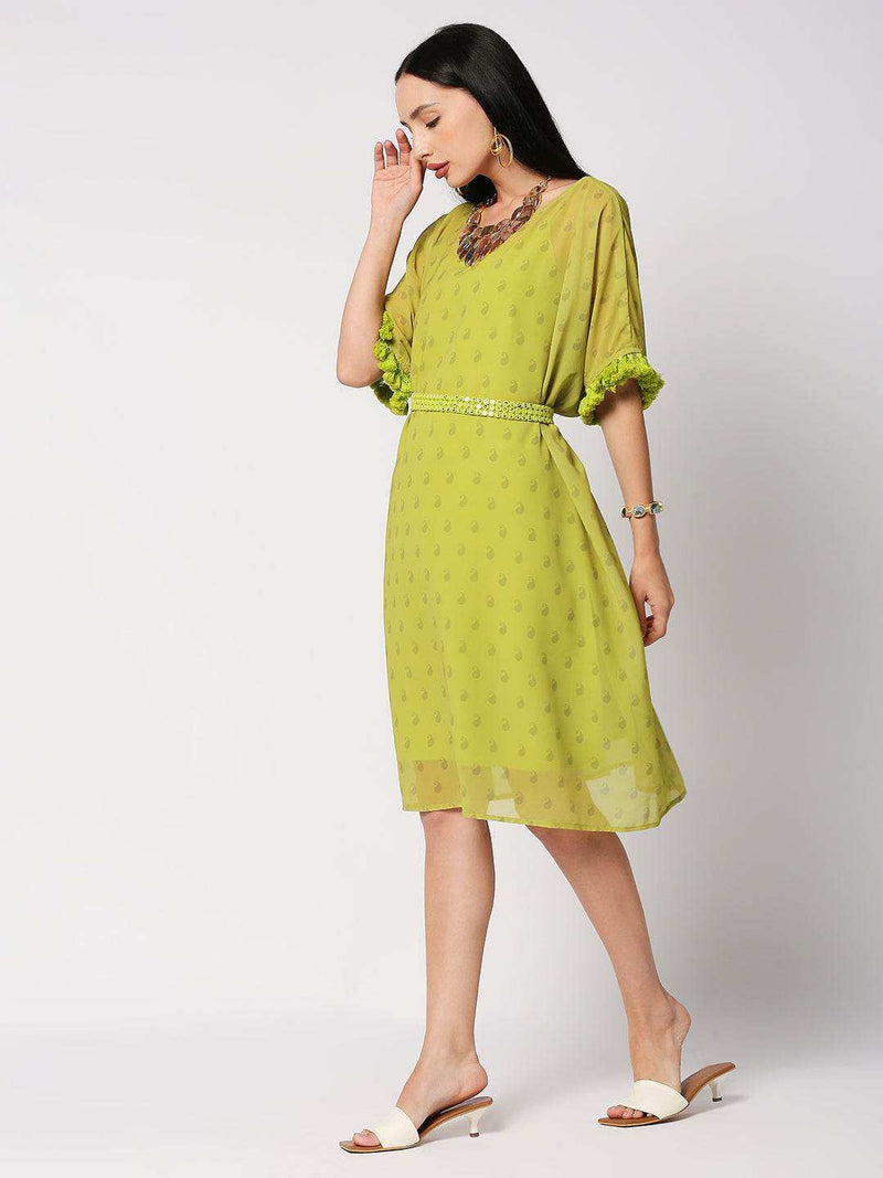 Edris knee length kaftan - Green