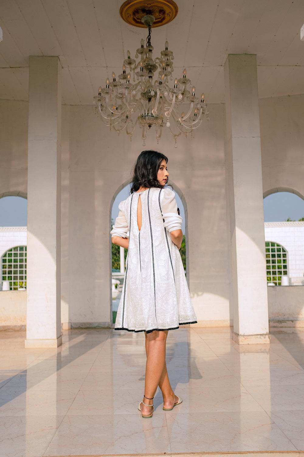 Rukhsar Chikankari Anarkali Kurta/ Dress - Monk & Mei