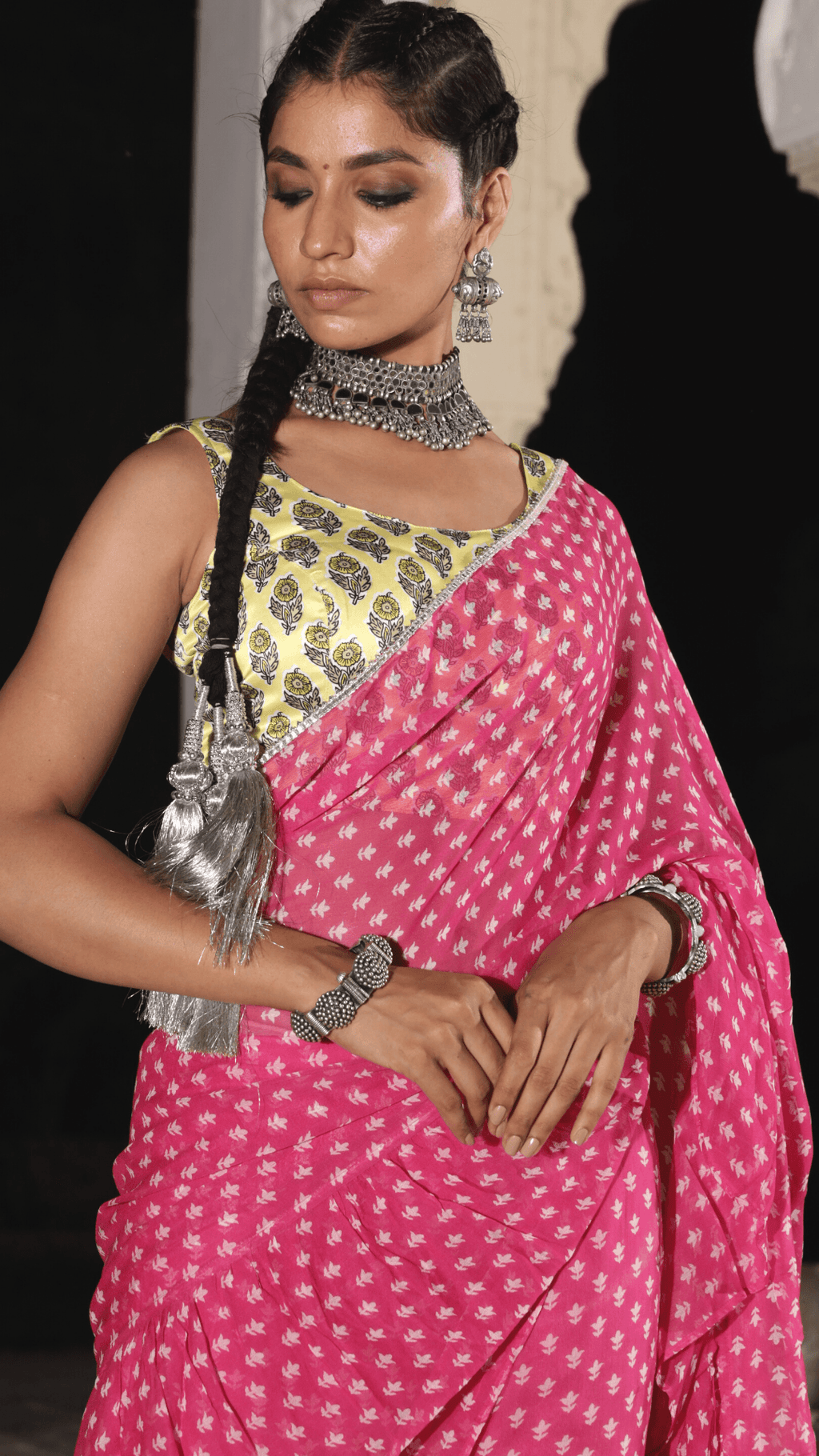 Issh Saree Sharara - Pink - Monk & Mei