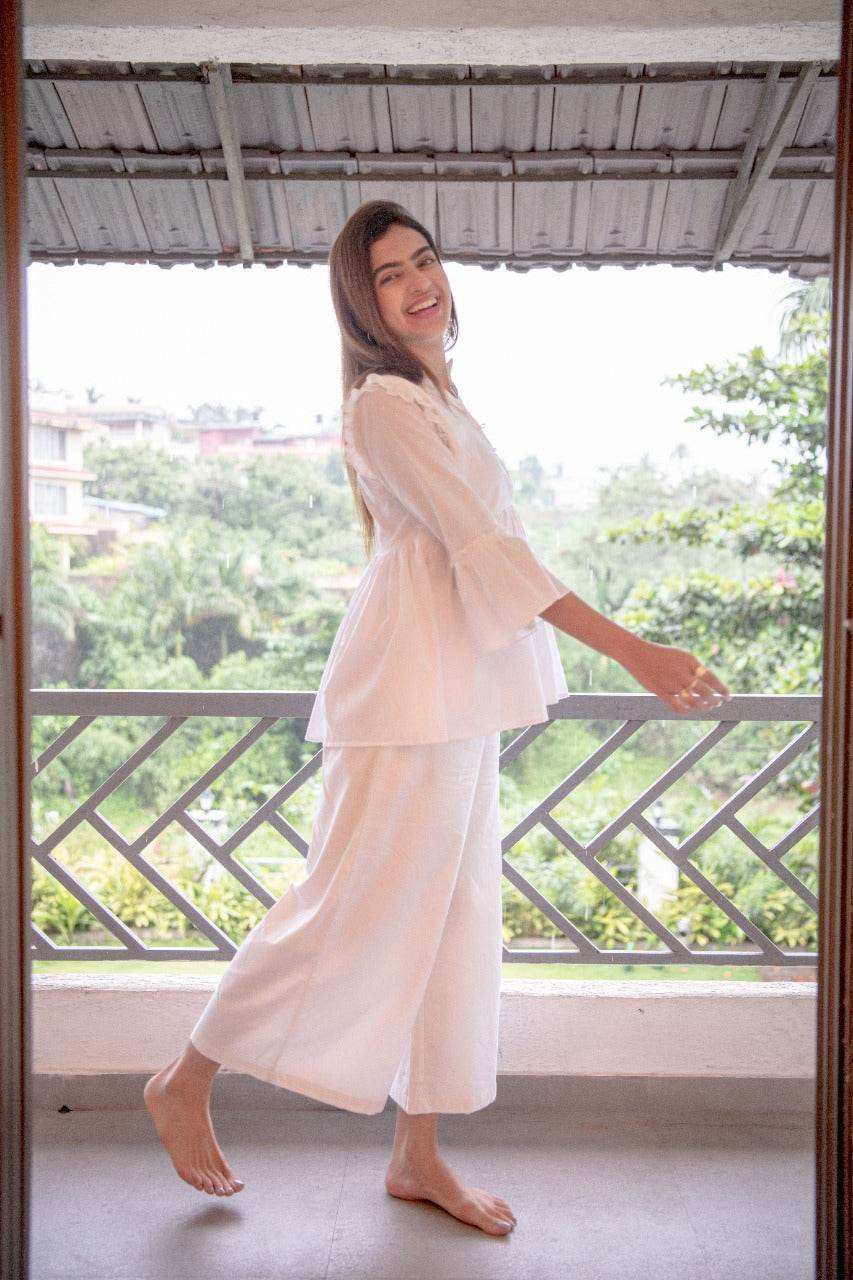 Mariyam - Top & Bottoms- White - Monk & Mei