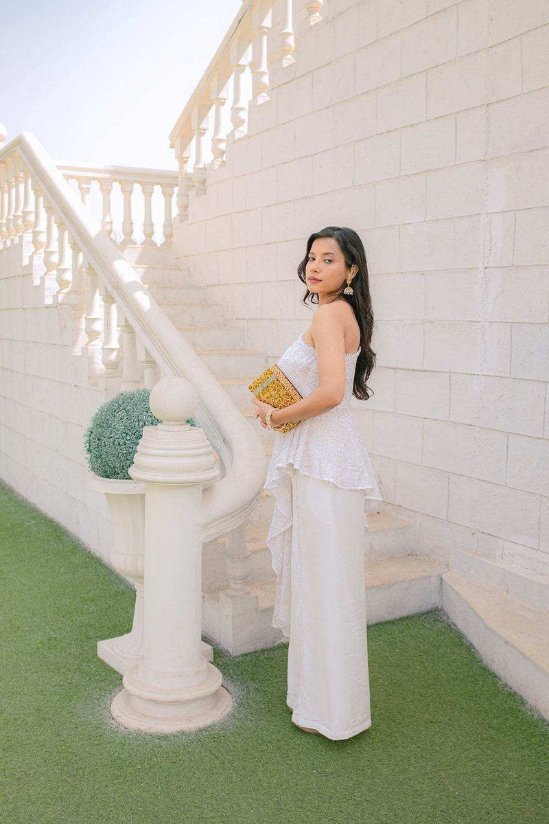Zeenat Chikankari Top & Palazzo Pants
