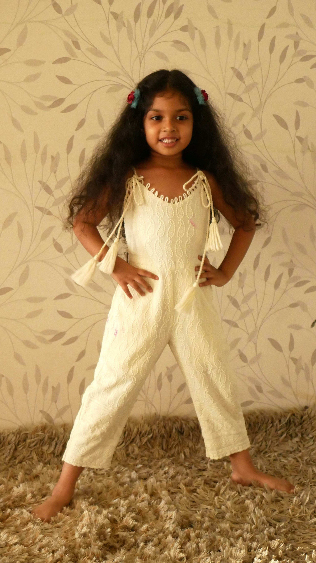 Aiko Embroidered Jumpsuit - Girls - Monk & Mei