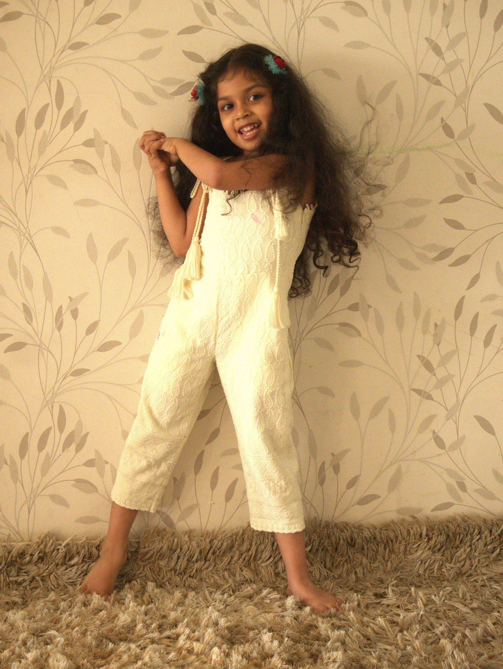 Aiko Embroidered Jumpsuit - Girls - Monk & Mei