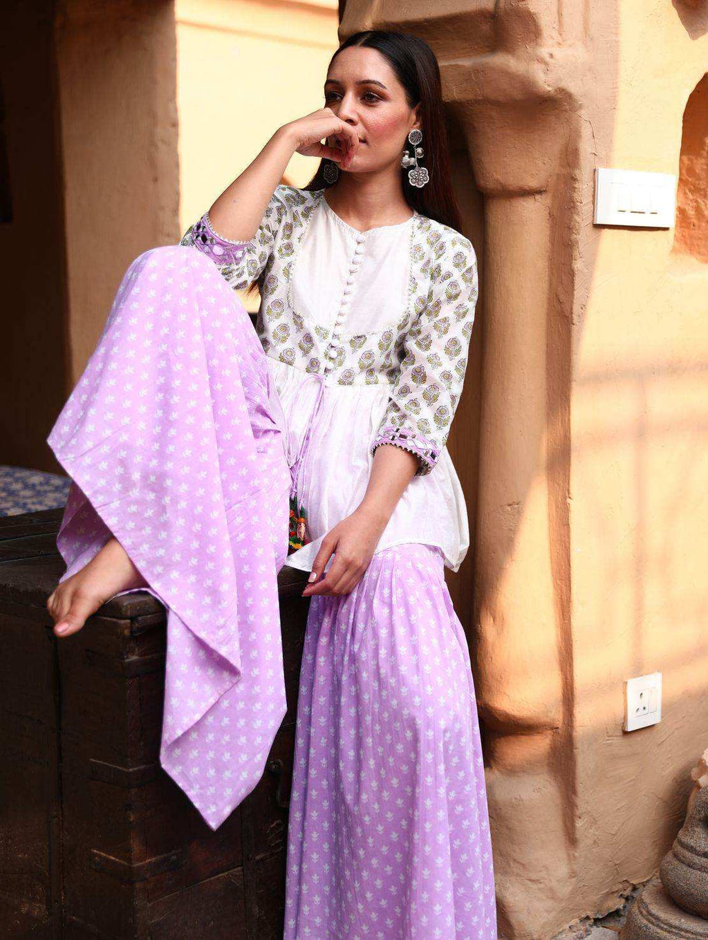NAAZ Kurti +Sharara - Monk & Mei