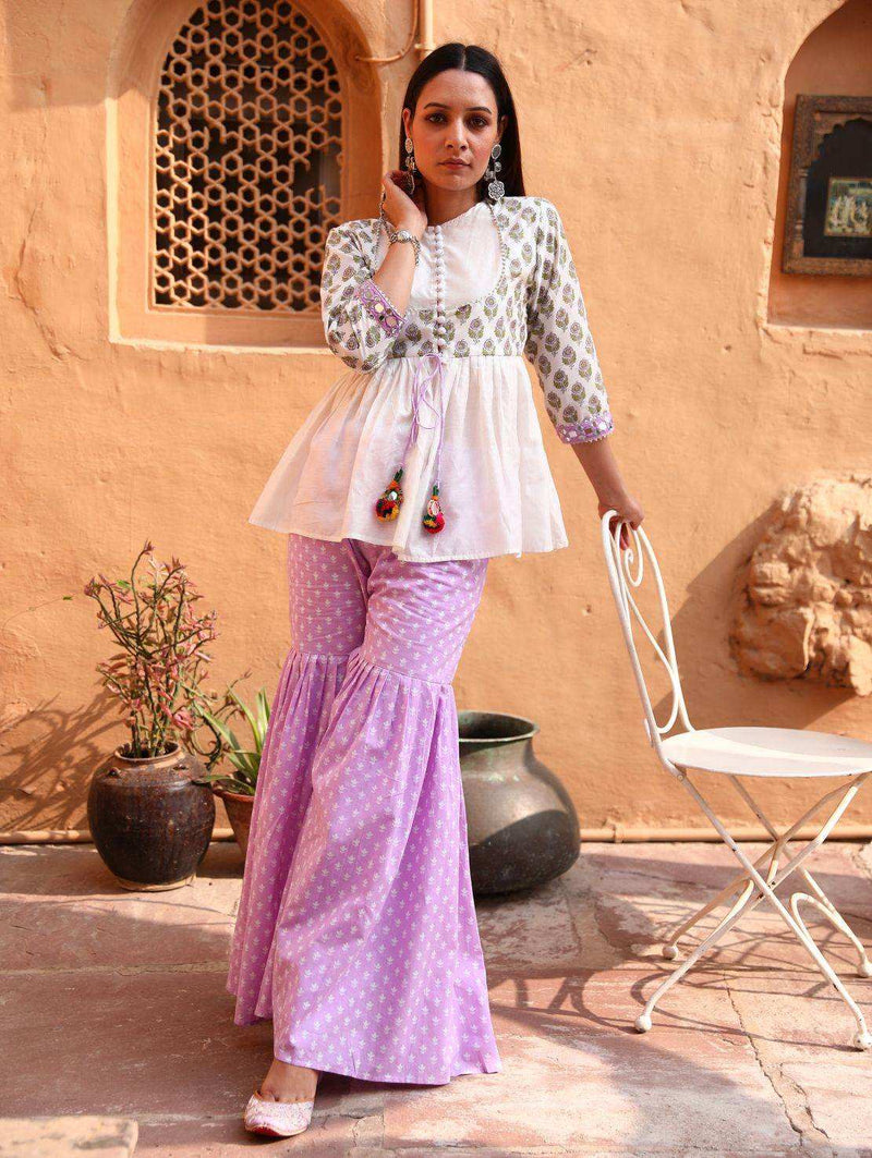 NAAZ Kurti +Sharara