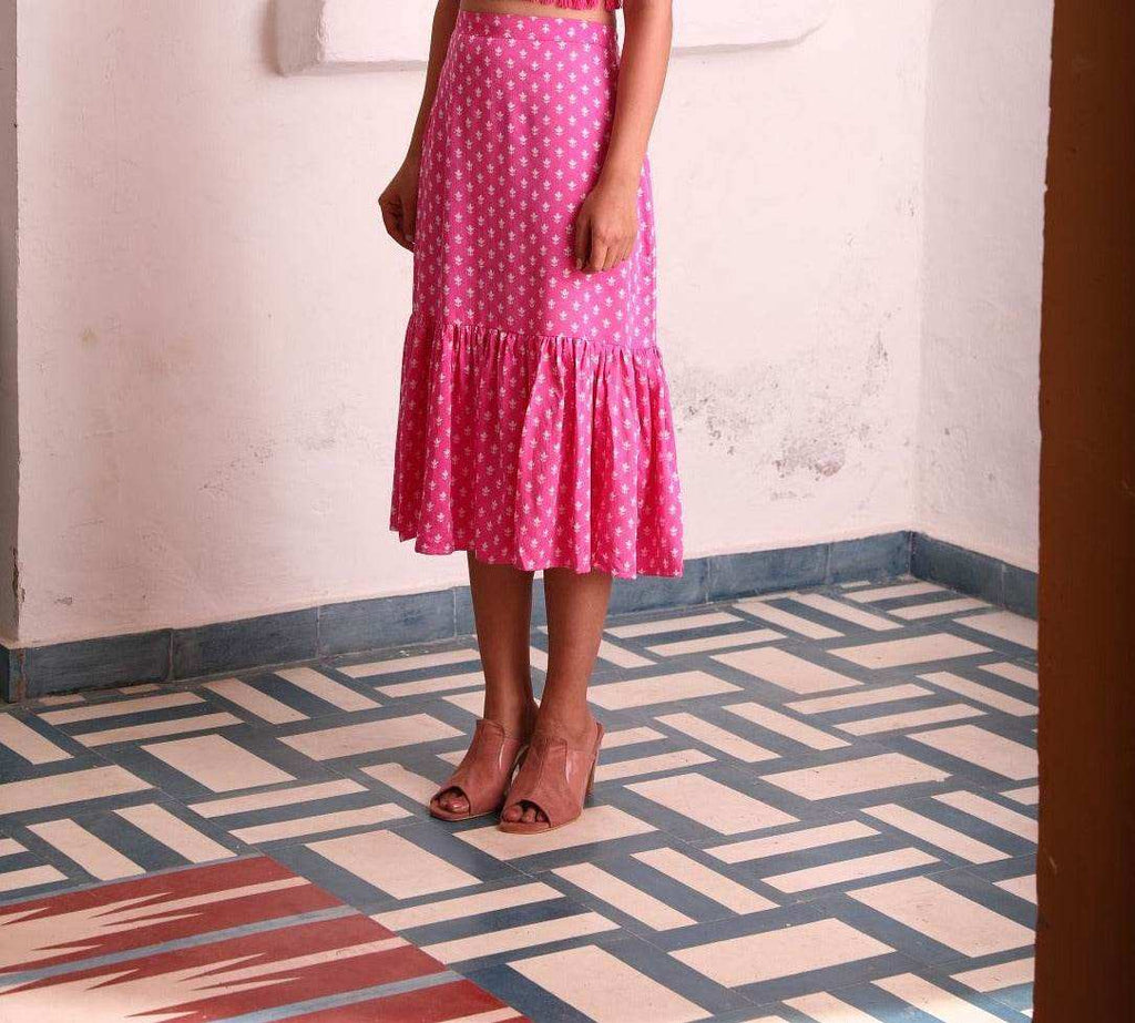 Geet Bustier-Skirt - Pink - Monk & Mei